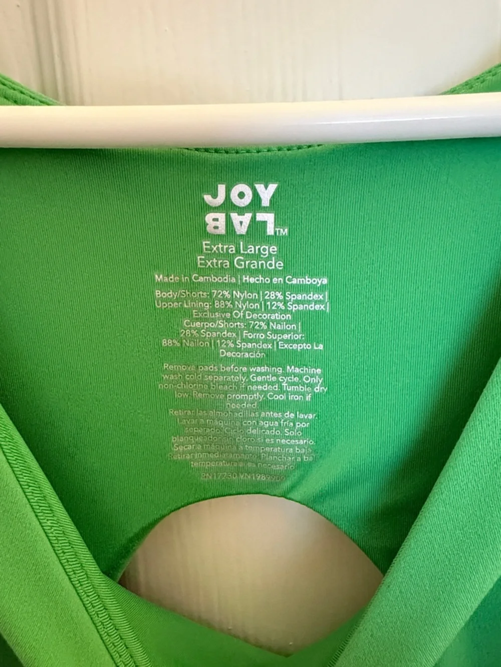 JoyLab Bright Green Active Tank Dress with White Logo - Picture 2 of 5
